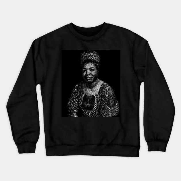 Maya Angelou Portrait with all her book titles - 01 Crewneck Sweatshirt by SPJE Illustration Photography